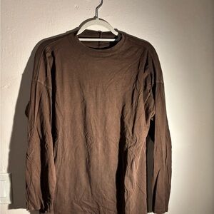 Free People Brown Long Sleeve Top